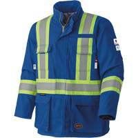 5523 Flame-Resistant Safety Parka, Small, Royal Blue, 58 cal/cm² Maritime Industrial Rubber