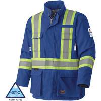 5523 Flame-Resistant Safety Parka, Small, Royal Blue, 58 cal/cm² Maritime Industrial Rubber