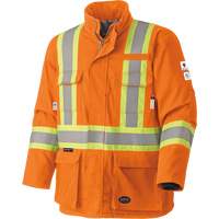 5533 Flame-Resistant Safety Parka, Small, High Visibility Orange, 58 cal/cm² Maritime Industrial Rubber
