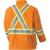 5533 Flame-Resistant Safety Parka, Small, High Visibility Orange, 58 cal/cm² Maritime Industrial Rubber