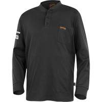 332 Chandail Henley en tricot interlock ignifuge, Petit, Noir Maritime Industrial Rubber