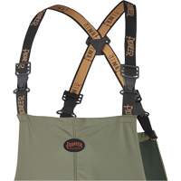 D7020 Dry King&reg; Stretch Bib Pants, X-Small, Polyurethane, Green Maritime Industrial Rubber