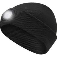 5678 Tuque en tricot avec lampe frontale &agrave; DEL, Doublure en Molleton, Taille unique, Noir Maritime Industrial Rubber