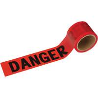 388 Ruban de danger, Bilingue, 3" la x 200' lo, 1,5 mil, Noir/rouge Maritime Industrial Rubber