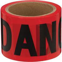 388 Ruban de danger, Bilingue, 3" la x 200' lo, 1,5 mil, Noir/rouge Maritime Industrial Rubber