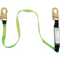 SA-5400-6 Shock Absorbing Lanyard, 6', Snap Hook Center, Snap Hook Leg Ends, Polyester Maritime Industrial Rubber