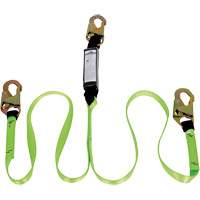 SA-54000-4 Shock Absorbing Lanyard, 4', Snap Hook Center, Snap Hook Leg Ends, Polyester Maritime Industrial Rubber
