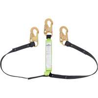 SA-64000-6 Shock Absorbing Lanyard, 6', Snap Hook Center, Snap Hook Leg Ends, Polyester Maritime Industrial Rubber