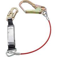 SA-5502-4 Shock Absorbing Lanyard, 4', Rebar Hook Center, Snap Hook Leg Ends, Polyester Maritime Industrial Rubber