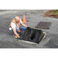 Square Ultra-Drain Guard&reg; Catch Basin Insert with Overflow Port, Oil & Sediment, 16" - 28" L x 20" - 36" W Maritime Industrial Rubber