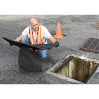 Square Ultra-Drain Guard&reg; Catch Basin Insert with Overflow Port, Oil & Sediment, 16" - 28" L x 20" - 36" W Maritime Industrial Rubber