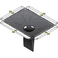Square Ultra-Drain Guard&reg; Catch Basin Insert with Overflow Port, Oil & Sediment, 16" - 28" L x 20" - 36" W Maritime Industrial Rubber