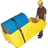 Drum Dolly, 26.5" L x 26.5" W x 5" H, 800 US gal. Spill Cap. Maritime Industrial Rubber