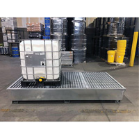 Steel Ultra-Twin IBC Spill Pallet&reg;, 370 US gal. Spill Capacity, 103.8" x 26.8" x 51.1" Maritime Industrial Rubber