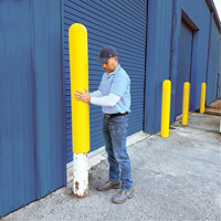 Ultra-Post Protector&reg;, 4" Dia. x 52" L, Yellow Maritime Industrial Rubber