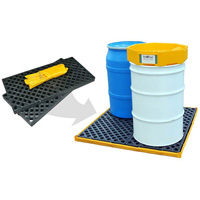4-Drum Flexible Ultra-Spill Deck&reg; Bladder System, 110 US gal. Spill Capacity, 51" x 48" x 5" Maritime Industrial Rubber