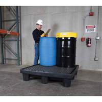 4-Drum Economy Ultra-Spill Pallet&reg;, 66 US gal. Spill Capacity, 53" x 53" x 11.8" Maritime Industrial Rubber