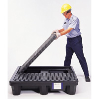 4-Drum Economy Ultra-Spill Pallet&reg;, 66 US gal. Spill Capacity, 53" x 53" x 11.8" Maritime Industrial Rubber