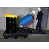 4-Drum Economy Ultra-Spill Pallet&reg;, 66 US gal. Spill Capacity, 53" x 53" x 11.8" Maritime Industrial Rubber