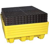 Ultra-Spill Pallet emboitable, 4 barils, Capacit&eacute; de d&eacute;versement 66 gal. US, 51" x 51" x 10" Maritime Industrial Rubber