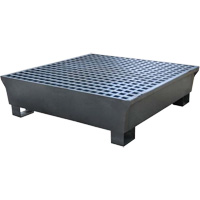 4-Drum Steel Ultra-Spill Pallet&reg;, 68 US gal. Spill Capacity, 49.1" x 47.1" x 10.9" Maritime Industrial Rubber