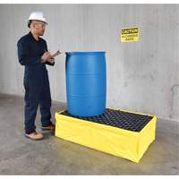 Ultra-Spill Pallet flexible, 2 barils, Capacit&eacute; de d&eacute;versement 66 gal. US, 48" x 24" x 14" Maritime Industrial Rubber