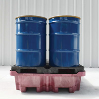 Palette de d&eacute;versement Ultra-Spill King, 4 barils, Capacit&eacute; de d&eacute;versement 85 gal. US, 51" x 51" x 17,5" Maritime Industrial Rubber