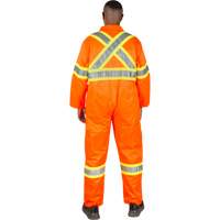 Unlined Safety Coveralls, Small, High Visibility Orange Maritime Industrial Rubber