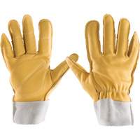 Gants tout cuir, 7/Petit, Paume en Cuir fleur, Poignet &eacute;lastique Maritime Industrial Rubber