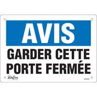 "Porte ferm&eacute;e" Sign, 7" x 10", Vinyl, French Maritime Industrial Rubber