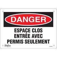 "Espace clos" Sign, 7" x 10", Plastic, French Maritime Industrial Rubber