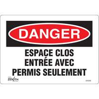 "Espace clos" Sign, 7" x 10", Vinyl, French Maritime Industrial Rubber