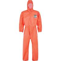 MicroMax&reg; NS Coverall with Elastic Hood, Cuffs, Waist & Ankles, Small, Orange, Microporous Maritime Industrial Rubber