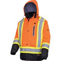 5407 Waterproof Insulated Heated Safety Jacket, Men's, Small, High-Visibility Orange Maritime Industrial Rubber