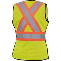 489 Women's High-Visibility Safety Tear-Away Vest, High Visibility Lime-Yellow, X-Small, Polyester Maritime Industrial Rubber