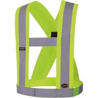 5493 High-Visibility 4" Wide Adjustable Safety Sash, Meets/Exceeds CSA Z96 Class 2 - Level 2, High Visibility Lime-Yellow, Silver Reflective Colour, One Size Maritime Industrial Rubber