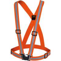 5496 High-Visibility Safety Sash, High Visibility Orange, Silver Reflective Colour, One Size Maritime Industrial Rubber