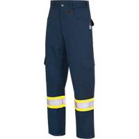 7764 FR-Tech&reg; High Visibility 88/12 FR/Arc Rated Safety Cargo Pants, 30, x 32, Navy Blue Maritime Industrial Rubber