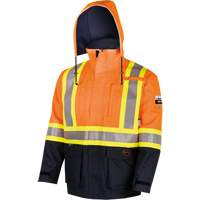 4484 Manteau de s&eacute;curit&eacute; Defender antistatique/ignifuge/anti-arc &eacute;lectrique en trilamin&eacute;, Petit, Noir/Orange haute visibilit&eacute;, 11 cal/cm² Maritime Industrial Rubber