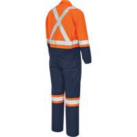 7702BBT FR-Tech&reg; 2-Tone Safety Coverall, Size 40 (Tall), Navy Blue/Orange, 10 cal/cm² Maritime Industrial Rubber