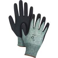 Eco-Friendly Crinkle Grip Coated Gloves, 7, Foam Latex Coating, 15 Gauge, Nylon/RPET Shell Maritime Industrial Rubber