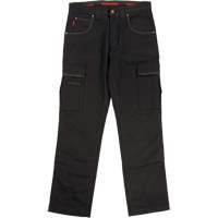 Pantalon de travail WP100, Coton/Spandex, Noir, Taille 0, Entrejambe 30 Maritime Industrial Rubber