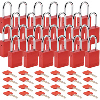 Cadenas de verrouillage Velocity, Rouge, Cl&eacute;s diff&eacute;rentes, Aluminium, Largeur de 1-1/2" Maritime Industrial Rubber