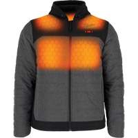 Veste chauffante M12 QuietShell avec pile, Hommes, Petit, Gris Maritime Industrial Rubber