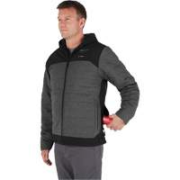Veste chauffante M12 QuietShell avec pile, Hommes, Petit, Gris Maritime Industrial Rubber