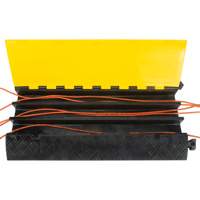 Polyurethane Cable Protector, 3 Channels, 35.43" L x 19.69" W x 3" H Maritime Industrial Rubber