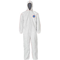 SFR Coveralls with Hood, Medium, White, Tyvek&reg; 400 Maritime Industrial Rubber