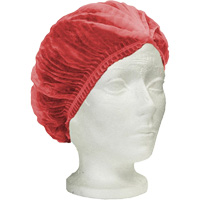 RONCO Care Pleated Bouffant Cap, Polypropylene, 24", Red Maritime Industrial Rubber