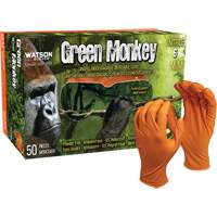 Green Monkey Disposable Gloves, Small, Nitrile, 6-mil, Powder-Free, Orange Maritime Industrial Rubber