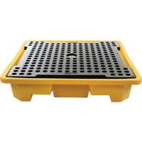 Palette de d&eacute;versements pour quatre barils, Capacit&eacute; de d&eacute;versement 66 gal. US, 57,5" x 57,5" x 12" Maritime Industrial Rubber